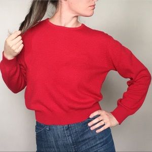 Vintage Sweaters - Vintage 80s Liz Claiborne Red Cashmere Sweater Vintage Sweaters - Vintage 80s Liz Claiborne Red Cashmere Sweater